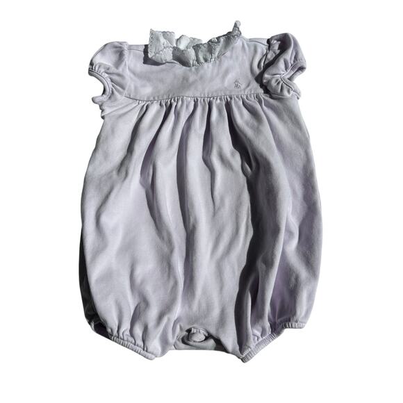 Purple Embroidered Ruffle Collar Short Romper - 24 Months - Picture 1 of 6